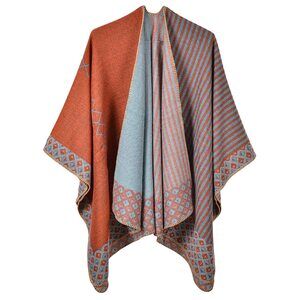 2695 Women's Warm Shawl Wrap Cape Winter Sweaters Open Front